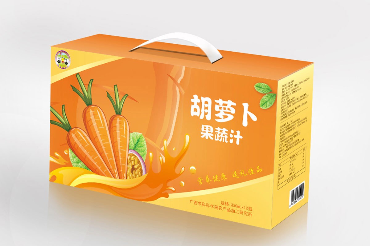 百香果饮料包装设计-胡萝卜百香果饮料包装设计公司