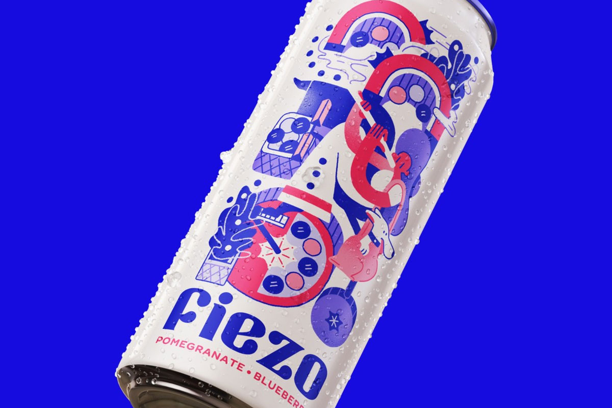 轻松有趣的插画！Fiezo苏打水包装设计