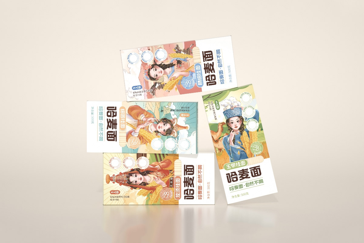 金沙河｜哈麦面系列挂面包装设计