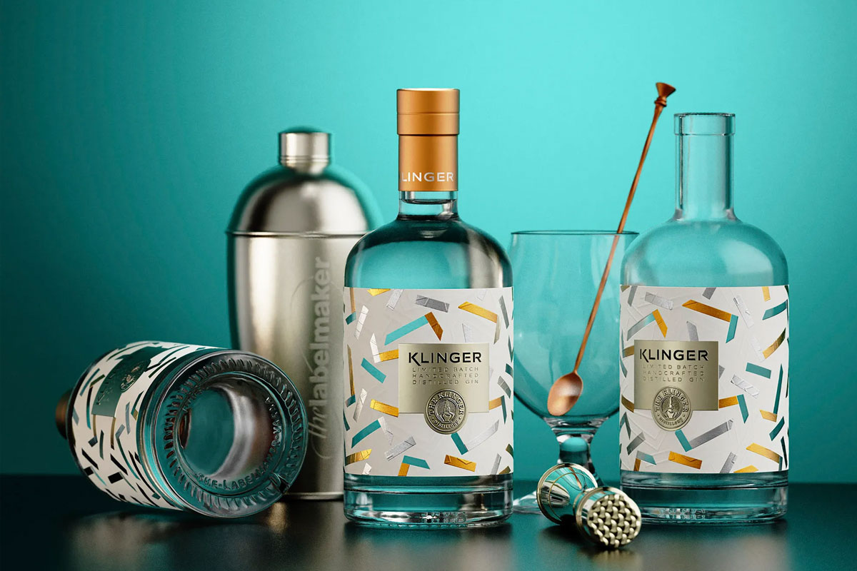 KLINGER杜松子酒透明工艺标签包装设计