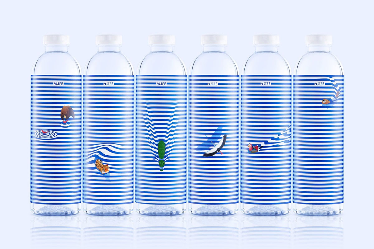 动物与水！4Life矿泉水包装设计