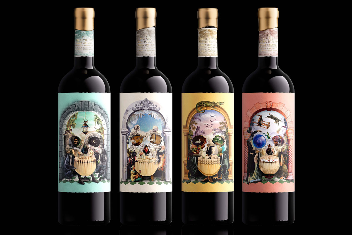 Los Invitados al Festín de Los Raros葡萄酒包装设计