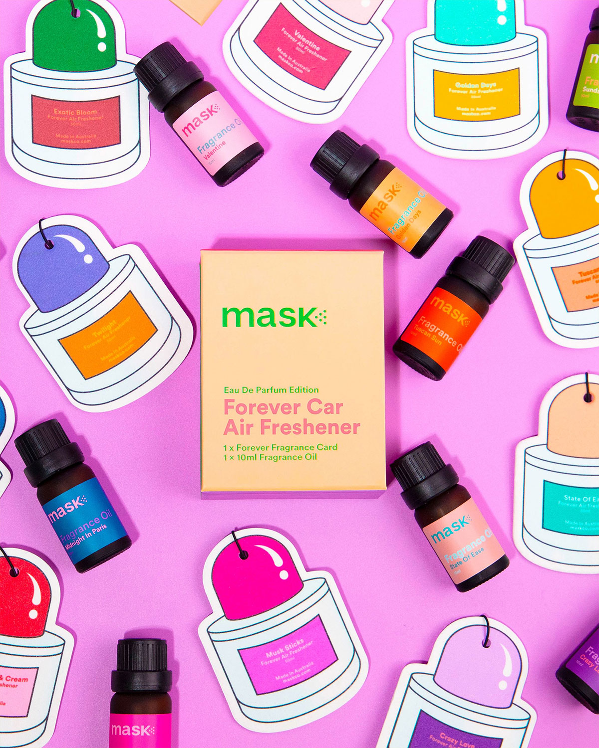 颜色插画的MASK CO香水包装设计案例