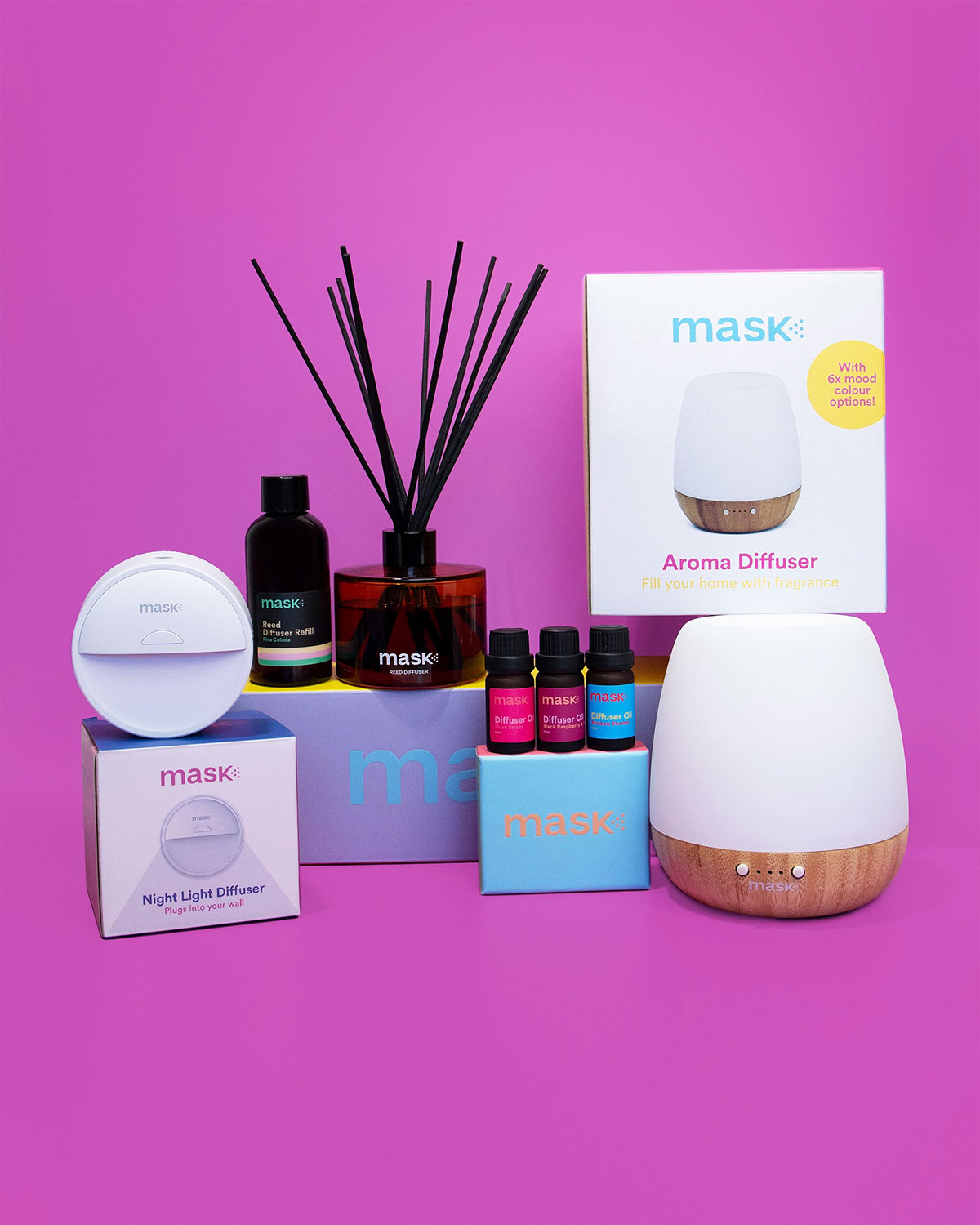 颜色插画的MASK CO香水包装设计案例
