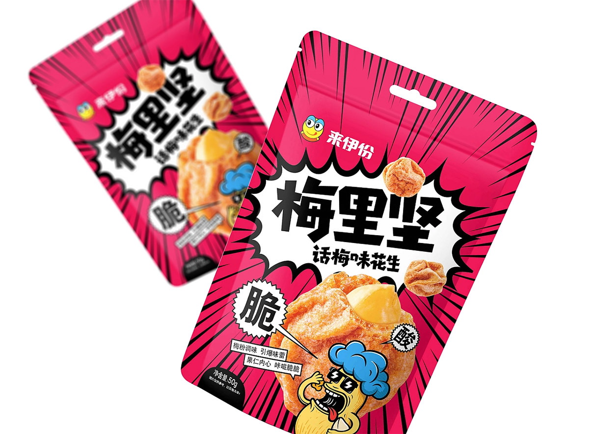 来伊份品牌大单品“梅里坚”包装设计
