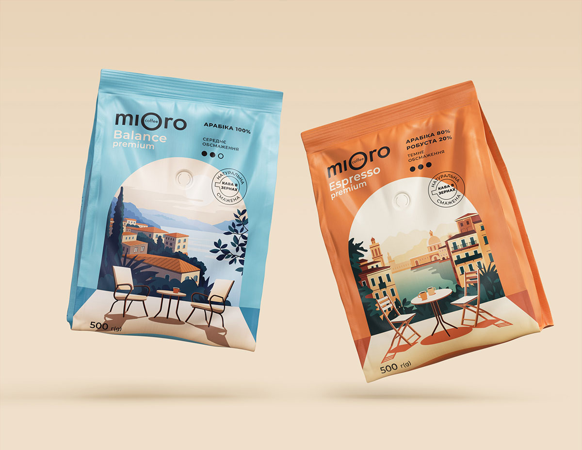 城市插画的Mioro咖啡品牌包装设计案例