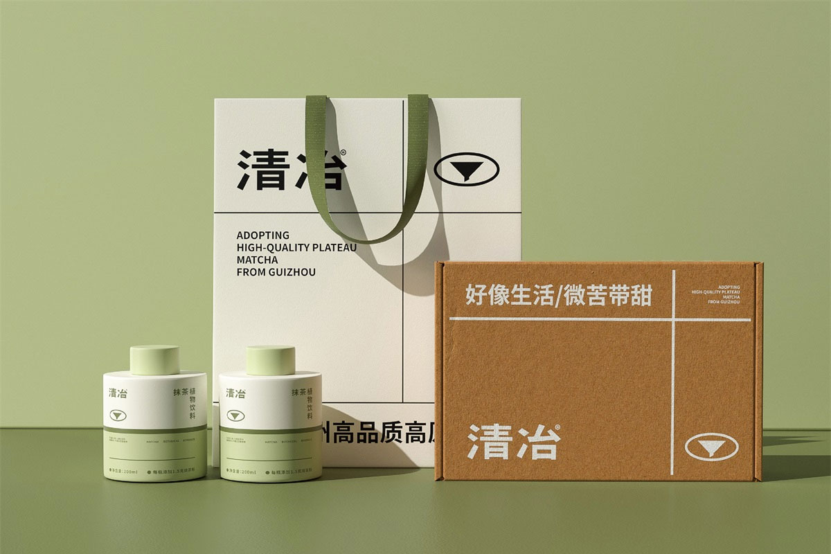 清冶抹茶植物饮料包装