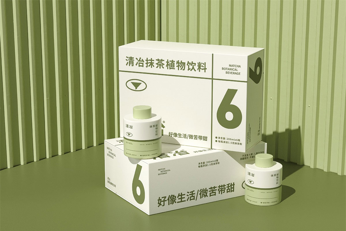 清冶抹茶植物饮料包装