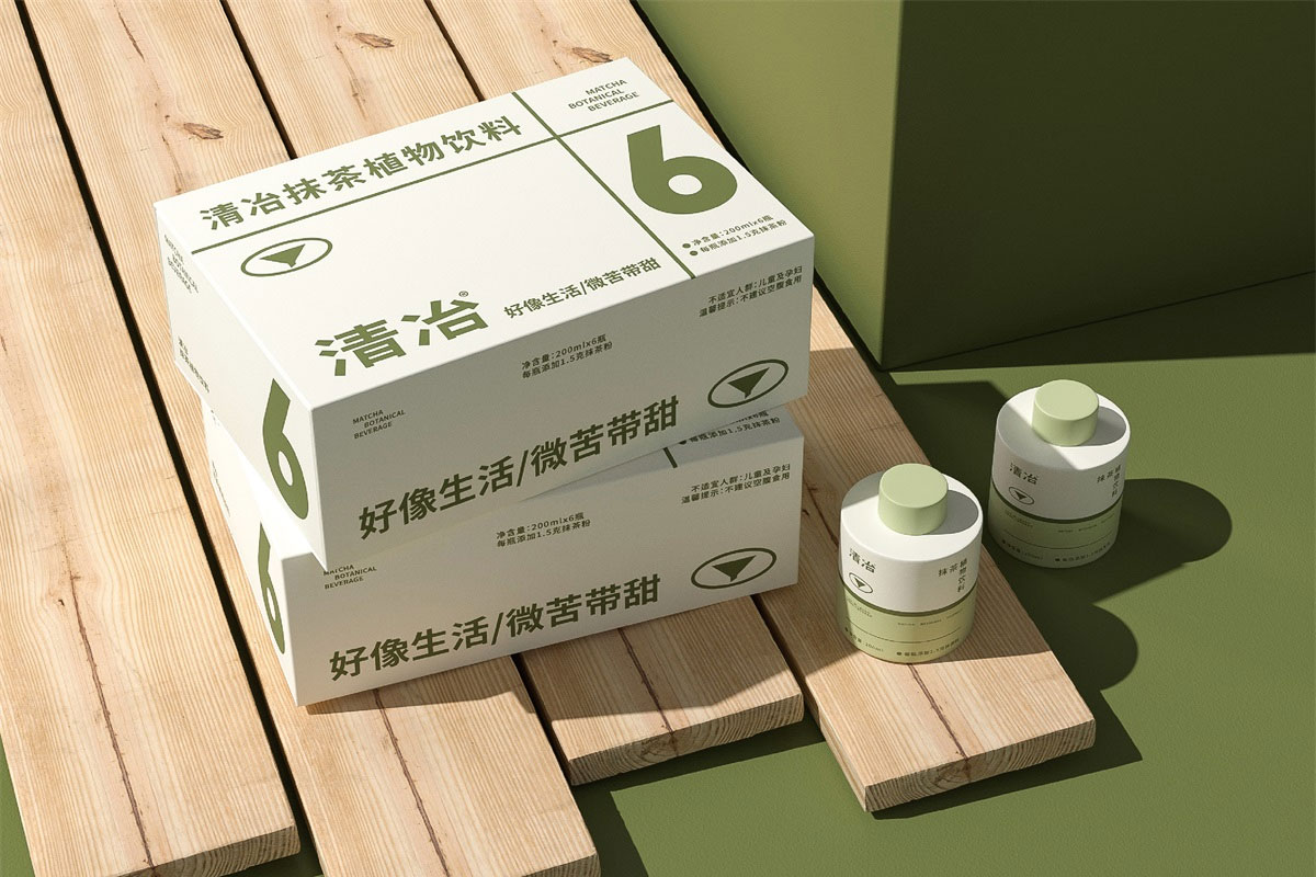 清冶抹茶植物饮料包装
