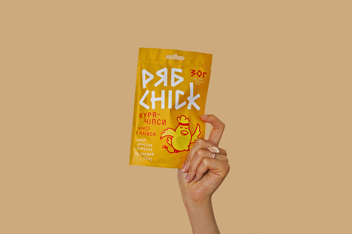 Ryabchick是一只奔跑中的脆零食包装设计