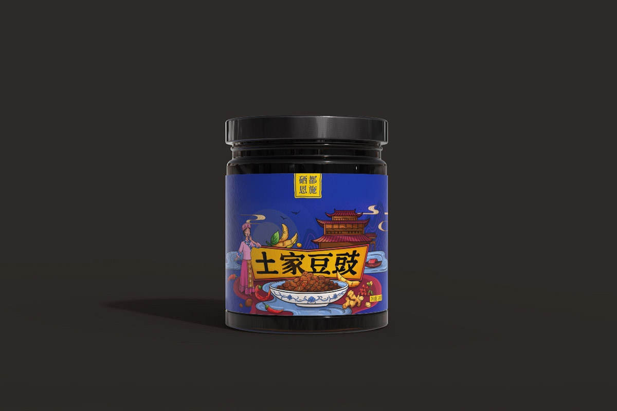 硒都恩施土家豆豉包装设计