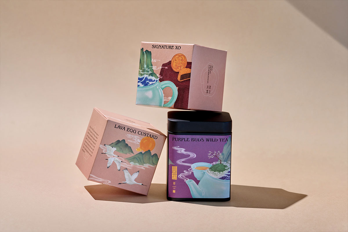 中国台湾“星月典藏与茗月共赏”月饼礼盒包装设计