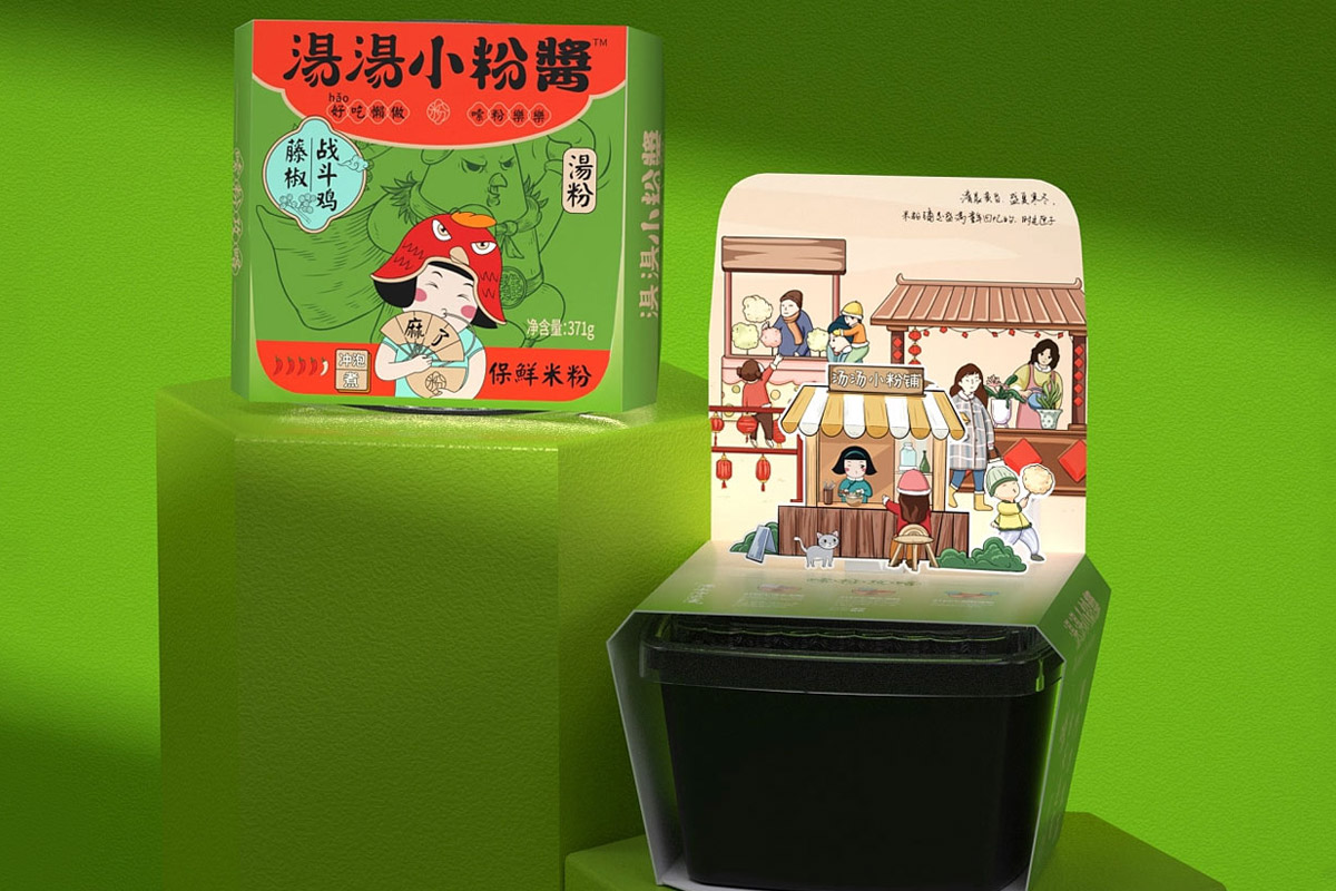 故事感插画！米粉产品包装设计