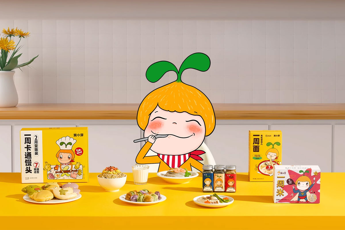 窝小芽一周米健康食品包装设计